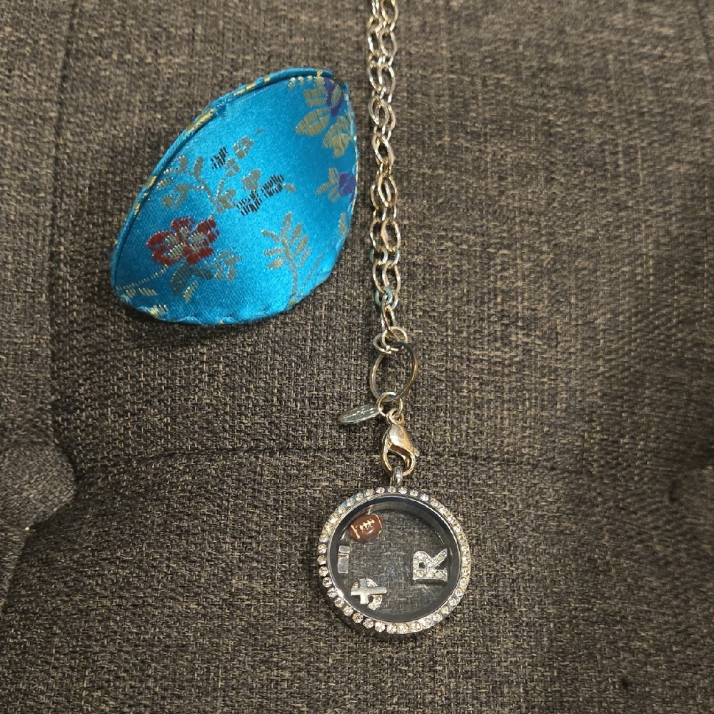 Charm Locket  Silver Pendant Necklace